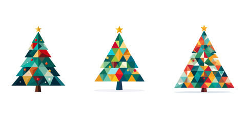 colorful christmas tree vector