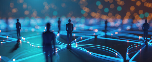 Abstract network of people a futuristic concept showing connection and communication ideal for technology and business themes