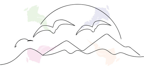 Simple nature landscape illustration