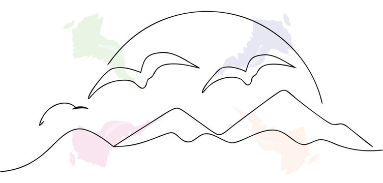 Simple nature landscape illustration