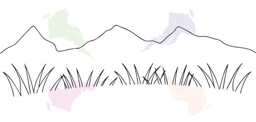 Simple Landscape with Mountains