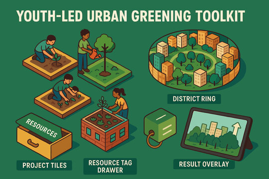 Youth-led urban greening toolkit: projects, resources, and results visualization