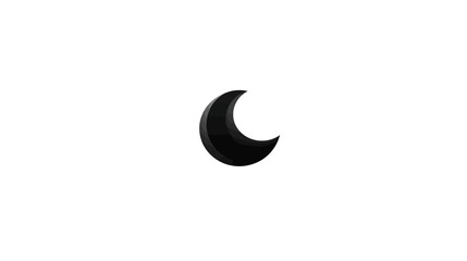 Obraz premium Minimalist Black Crescent Moon Icon on White Background, Simple Dark Mode Night Symbol for UI UX Design