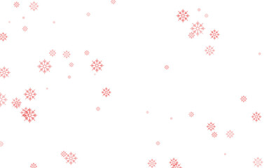 Elegant red snowflakes gracefully scattered on an isolated on transparent background, evoking a sense of winters beauty and festive cheer for seasonal designs