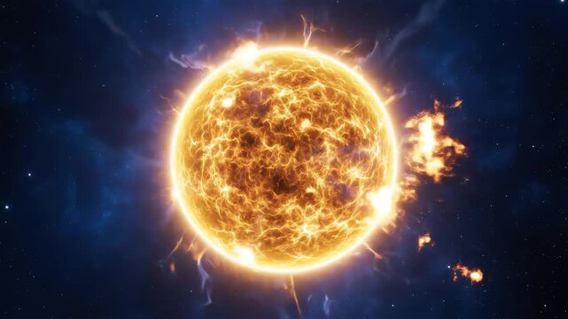 Dynamic Animation of the Sun with Solar Flares and Coronal Mass Ejections.