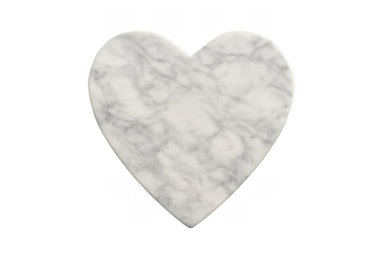 White marble heart symbol of love isolated