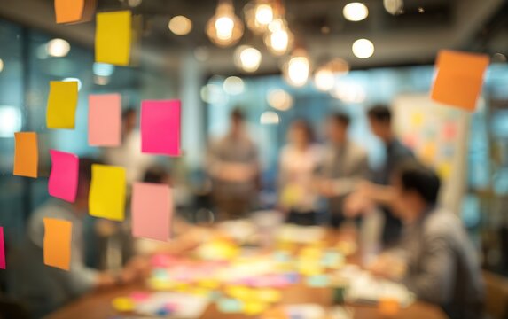 Product Brainstorming Session Blur - Fuzzy background of a creative brainstorming session. High quality. High quality
