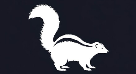Skunk silhouette on dark background