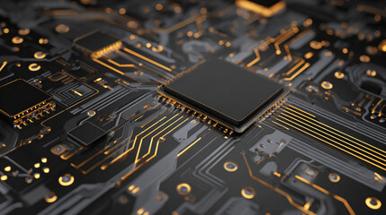 dark digital circuit board technology background