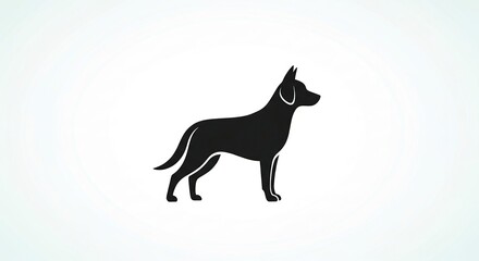 Silhouette of a standing dog