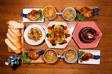 Christmas dinner table
