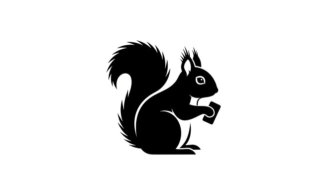 Squirrel silhouette on white background - Powered by Adobe