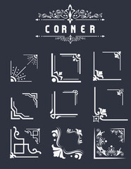 Art Deco Style Decorative Corner Frames Set