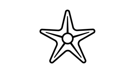 Obraz premium Starfish icon simple outline shape illustration