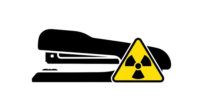 Stapler radiation hazard symbol concept