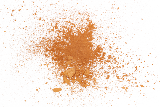 Face powder makeup isolated on white background, top view