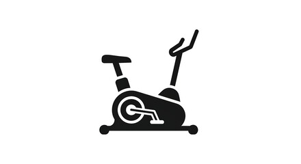 Stationary exercise bike icon illustration