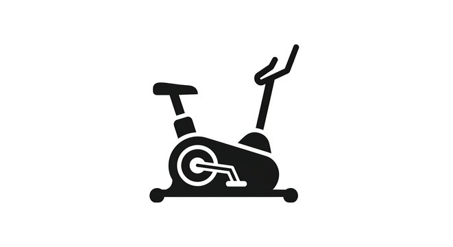 Stationary exercise bike icon illustration