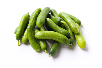 Fresh green organic mini baby bucumbers