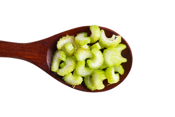 Fresh cut celery, raw celery stem