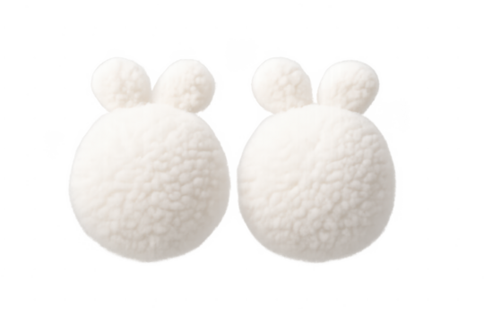 White fluffy earmuffs with cute bunny ears - Powered by Adobe