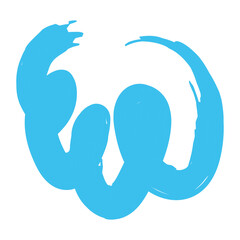 Abstract light blue brush stroke, hand-painted artistic design element.