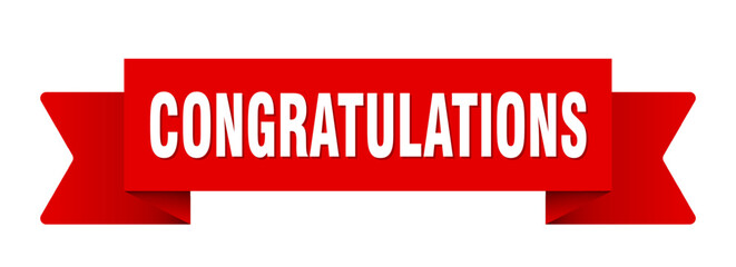 congratulations ribbon isolated on transparent background. congratulations ribbon