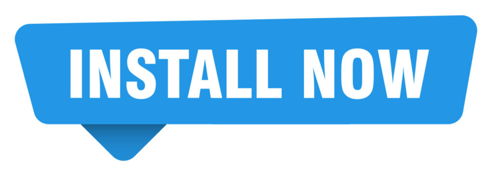 install now sticker. install now blue sign isolated on transpatent background