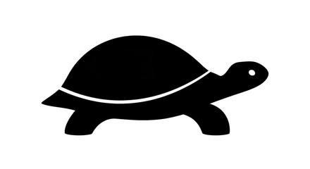 Stylized silhouette of a turtle on white background