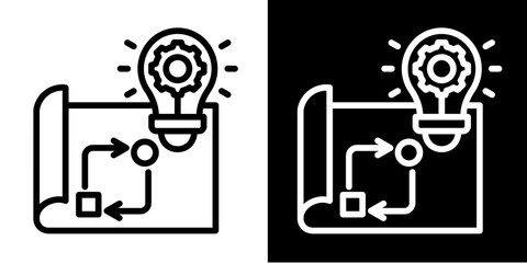 Transformation Blueprint   Icon Set White Mix Style Collection