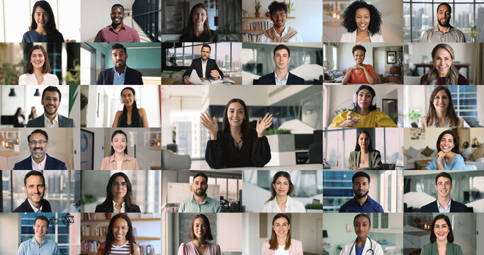 Zoom out collage of numerous headshots of diverse people