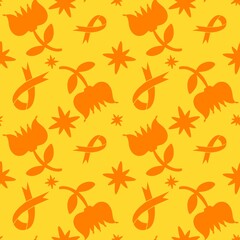 Breast cancer month seamless pink ribbon day mammogram pattern for medical accessories and medicine textiles