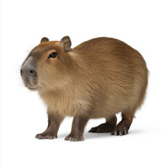 Obraz premium Capybara standing isolated on white background