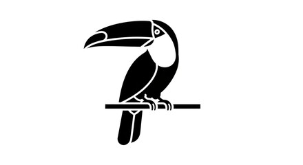 Obraz premium Toucan silhouette perched branch