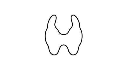 Fototapeta premium Thyroid gland outline simple icon