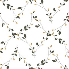 Minimalist vintage floral seamless pattern in pastel colors