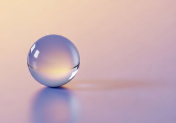 Reflective Crystal Ball with Soft Light and Colorful Gradient