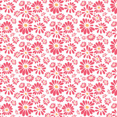 A vibrant seamless vector pattern with hand-drawn vintage flowers.