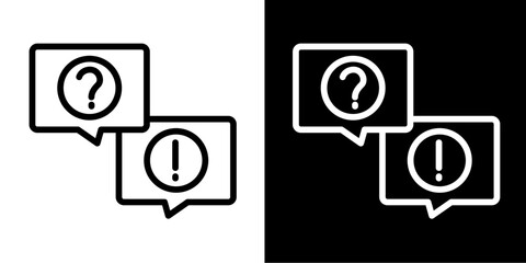 Interview  Icon Set White Style Collection