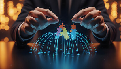 Membangun Ai Konsep Bisnis Cerdas Dengan Potongan Puzzle Dan Jaringan Data