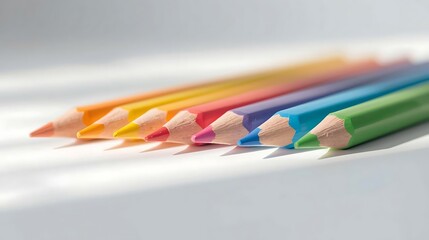 Color Pencils Arranged in a Creative Sunburst
