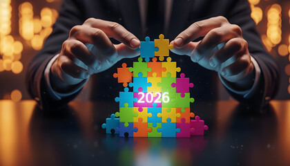 Membangun Masa Depan Pria Memasang Teka teki Tahun 2026