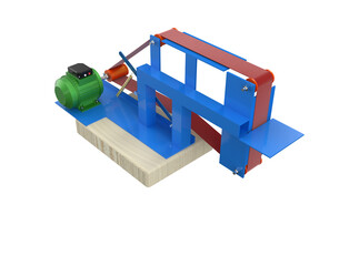 Professional Industrial Belt Grinder and Edges Sharpener Tool: Detailed 3D Model of Powerful...
