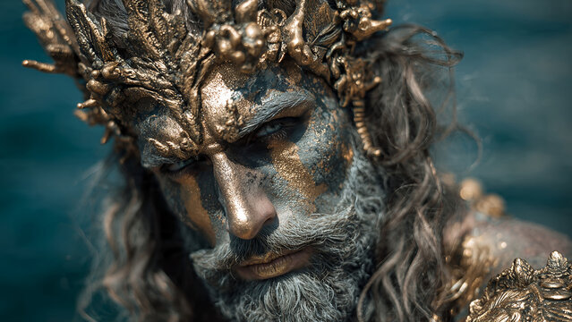 Portrait of Greek god Poseidon