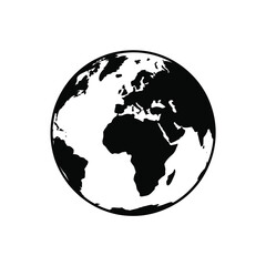 Fototapeta premium Black and white silhouette of the earth
