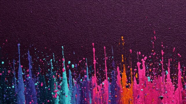 Vibrant Paint Splatters Abstract Background - Powered by Adobe