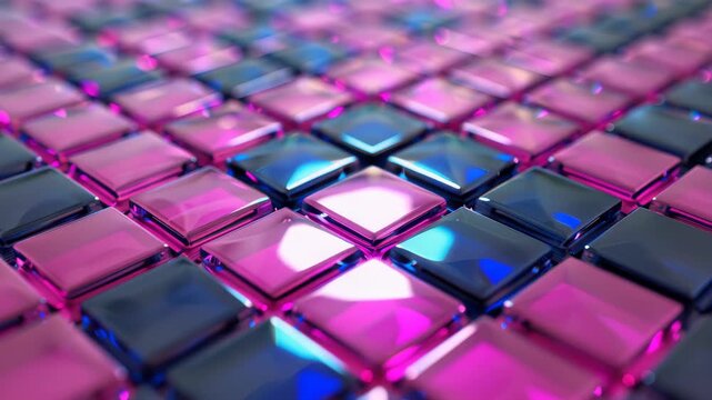 Abstract Tile Pattern: A captivating close-up of a tiled surface, featuring a mesmerizing display of colors and reflections, showcasing the geometric beauty and intricate design.