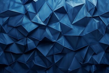 Fototapeta premium Abstract blue geometric texture with sharp angles and folds