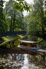 river in the park with boat