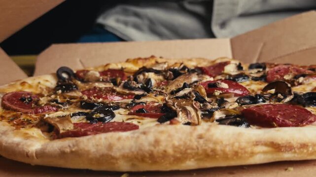 Delicious Hot Italian Pizza in a Box